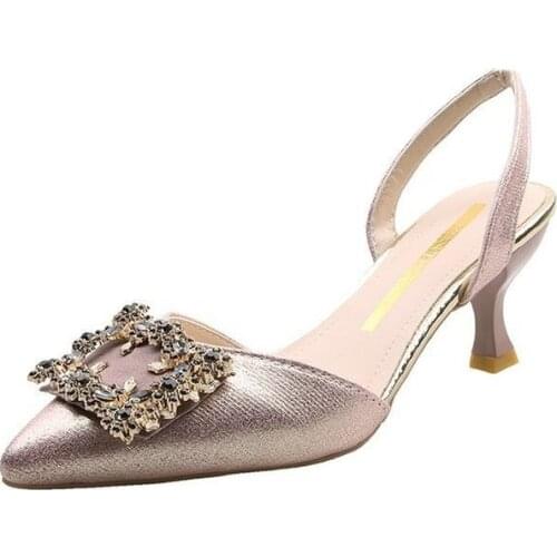 Womens Sandals Breathable High Heels Stiletto Thick-soled Summer Shoes Female Pointed Stiletto Fashion Party Ladies Sandals