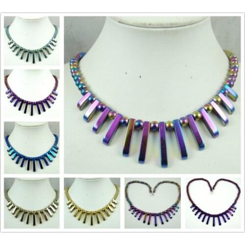 Natural stone Titanium Hematite Beads 13PC charm pendant For diy Jewelry Making charms Gem necklace Accessories A4