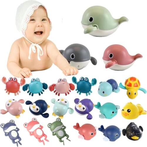 Baby Bath Toys Animal Cute Cartoon Tortoise Crab Classic Baby Water Toy Infant Swim Chain Clockwork Bathtub Water Toys for Kids
