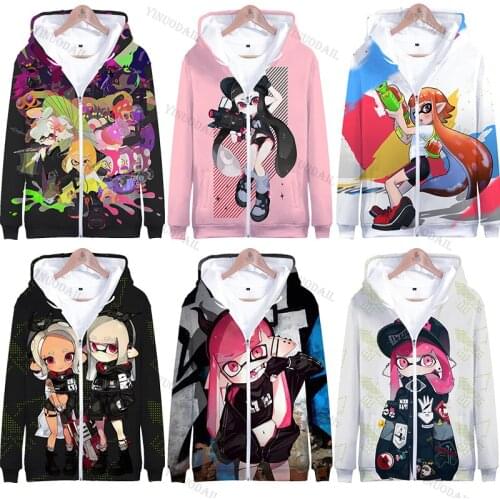 3 To 14 T Kids Splaton Game Splatoon 3D Printed Sweatshirts Splaton Boys Girls Cartoon Jackets Coats Children Clothes