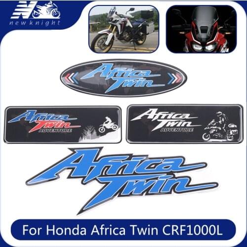 For Honda Africa Twin CRF1000L Adventure Trunk Luggage Aluminum Case Panel 3D Stickers Decal Protector Fairing Emblem Badge Logo