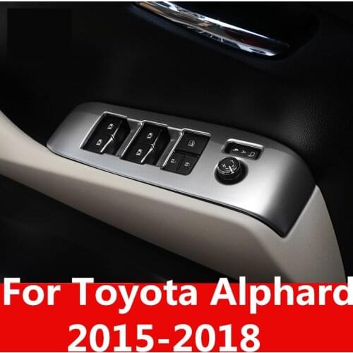 For Toyota Alphard 2015-2018 Window Control Panel Glass Lifter Switch Cover Trim Protectors Car Styling Accessories decoration