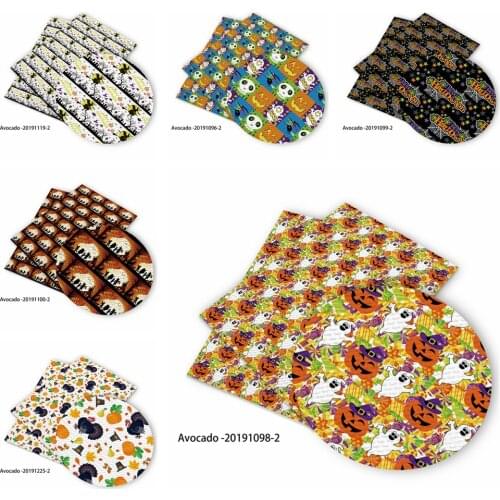 Huangtao Diy 95X70cm Halloween Skull Printed Pattern Fashion Liverpool Bullet Fabric No MOQ Polyester Fabric