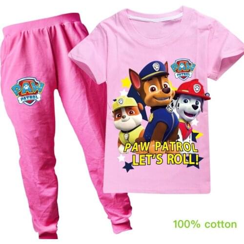 PAW PATROL Toddler clothing set kids Summer Baby Clothes Set casual sport outfit child Clothes anime t shirt +Trousers Suit