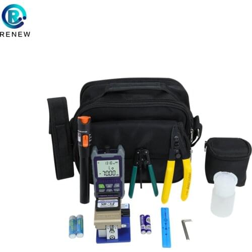 RESAMS FTTH Fiber Optic Cable Tools Kit Optical Cleaver VFL Termination Toolkit Cleaner Pen Stripper Power Meter OEM Convenient