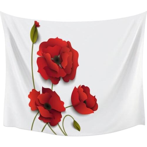 Red Flower Poppy Flower Tapestry Wall Hanging Home Wall Decor Blanket Bedroom Tapestry Yoga Mat