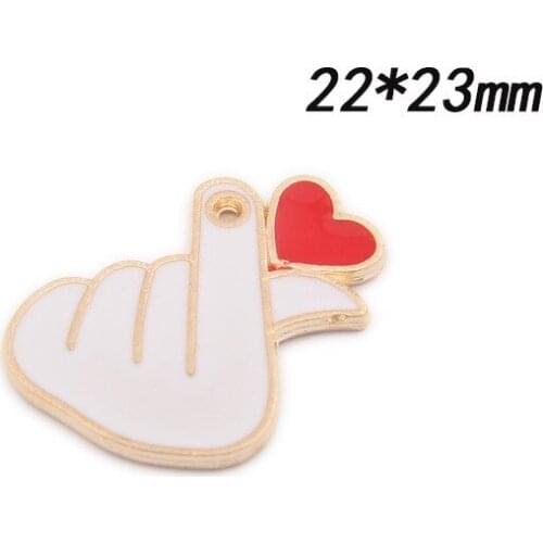 Colorful Enamel Alloy Charms 10pcs Coffee Bottle Lovely Hands Half Round Shape DIY Jewelry Necklace Keyring Floatin Pendants