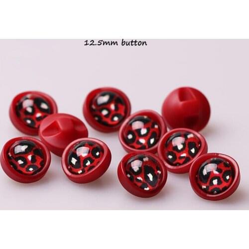 Round 12.5mm Leopard Grain Style Baby Coat Skirt Sew Diamond Painting Accessory Decorate Buttons S0404H