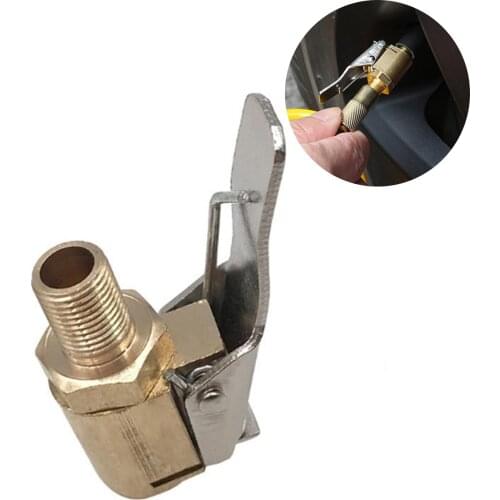 Brass Car Tyre Inflatable Thread Nozzle Adapter Car Air Pump Fast Conversion Head Clip Type Quick Connector Car Accessories