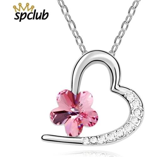 Love Forever Classic Heart Pendant Necklace Crystals From Swarovski Wedding Bride Jewelry jewelry Flower Valentines Day Gift
