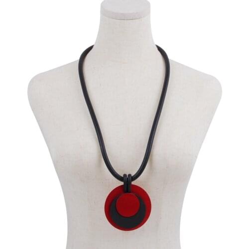 YD&YDBZ Fashion Red Metal Pendant Necklaces For Ladies Punk Style Black Foam Rubber Statement Necklace 2021 Costume Jewelry Gift