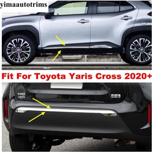 Side Door Body Molding / Rear Bumper Trim Cover Protector Decor For Toyota Yaris Cross 2020 2021 ABS Accessories Exterior Kit