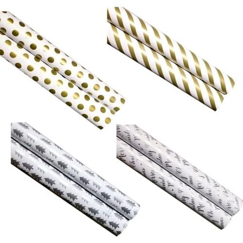Polka Dot Stripe Pattern Wrapping Paper Christmas Gift Packaging Craft Paper Roll Decorative Paper Wrapping Paper
