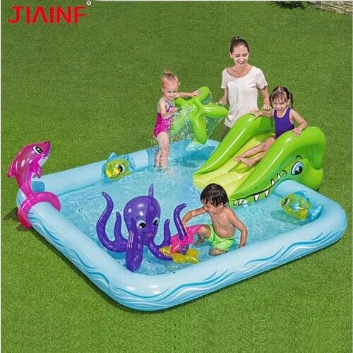 Ocean World Inflatable Swimming Pool Water Slide Paddling Pool Octopus Summer Outdoor Party Fun Lawn Removable Bathtub Accessory