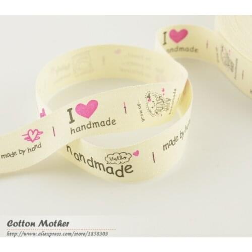 Booksew Personalized Handmade Love Label Ribbons Zakka Custom Labels Woven Brand Labels For Clothing Etiquetas Ropa 2CM Width