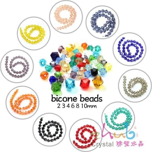 Chinese Crystal Beading Pendant 2 3 4 6 8mm Green Color Bicone Glass Loose Spacer 16 Faceted Beads For Women Diy making Jewelry