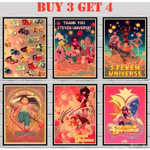 Steven Universe Kraft paper Poster Cartoon Crystal Gems Painting Funny Fancy Wall Sticker 42X30cm