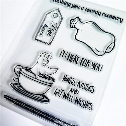 11*16cm chicken coffee Transparent Clear Stamps / Silicone Seals Roller Stamp for DIY scrapbooking photo album/Card Making