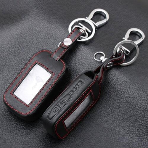 For Russian Version 2-way Car Wholesale Starline Alarm E90 E91 E60 E61 E62 Fob Remote Key Switch High Quality Leather Key Case
