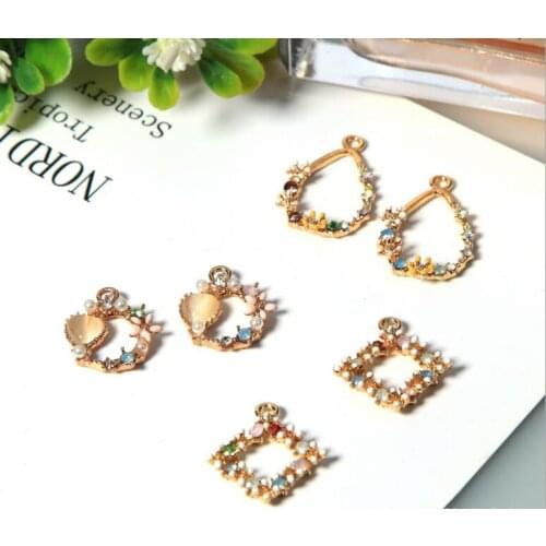 10pcs Diy water geometric prism earrings accessories flower cluster earrings handmade material bag Sen earrings pendant