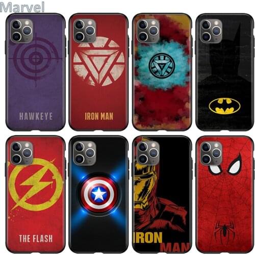 Marvel Superhero Logo Silicone Cover For Apple IPhone 12 Mini 11 Pro XS MAX XR X 8 7 6S 6 Plus 5S SE Phone Case