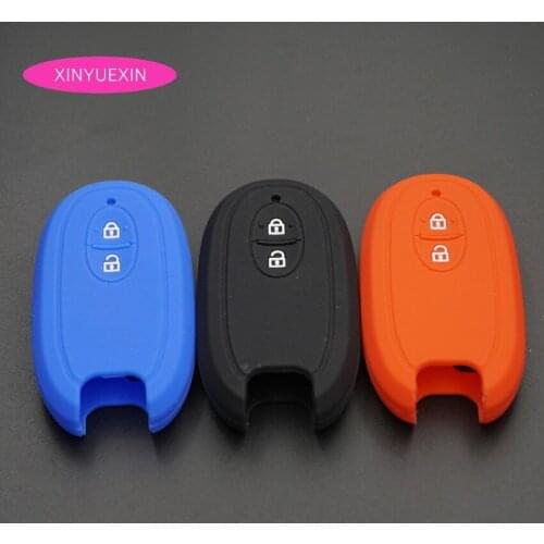 Xinyuexin Silicone Rubber Car Key Cover FOB Case for SUZUKI Swift Sport 2 Button Smart Key Card Key Case For Car Styling