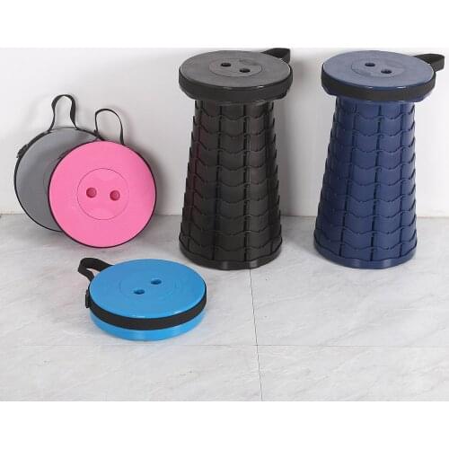 300kg Bearing Retractable Fold Stool Outdoor Flexible Stool Stretching Camp Fishing Outdoor Folding Chair Portable PP Material