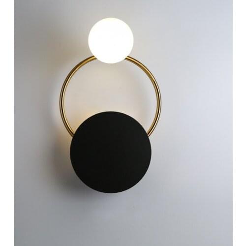 Modern mirror light nicho de parede glass ball bedside aisle living room cabecero de cama home deco