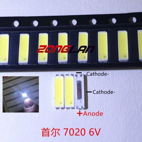 SEOUL LED Backlight 1W 6V 7020 Cool white LCD Backlight for TV TV Application SBIDS2S0E 100PCS