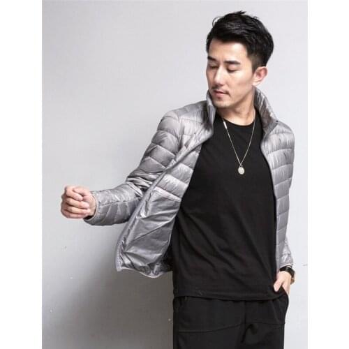 Ultra Light Down Jacket Men Thin Short Coat Plus Size Autumn Winter Jacket Men Fashions Parka Abrigos Para Hombre KJ740