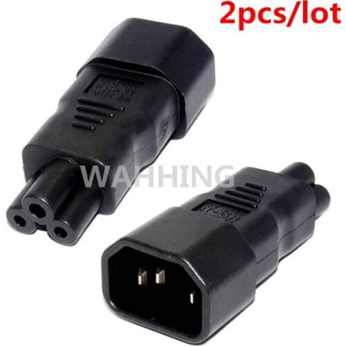 2pcs Universal Power Adapter IEC 320 C14 to C5 Adapter Converter C5 to C14 AC Power Plug Socket 3 Pin IEC320 Connector HY1093