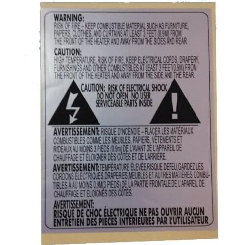 Adhesive back side silver PET heat resistant sticker