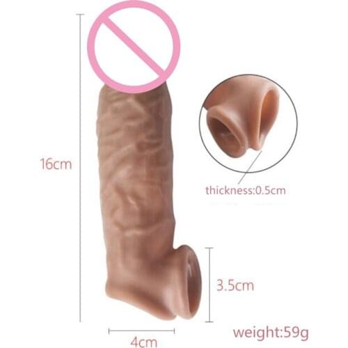 Penis_Enlargement Sleeve Condoms Sheath Extender Enlarger Enhancer Male Penis Girth Reusable Condoms Sex Toy For Men