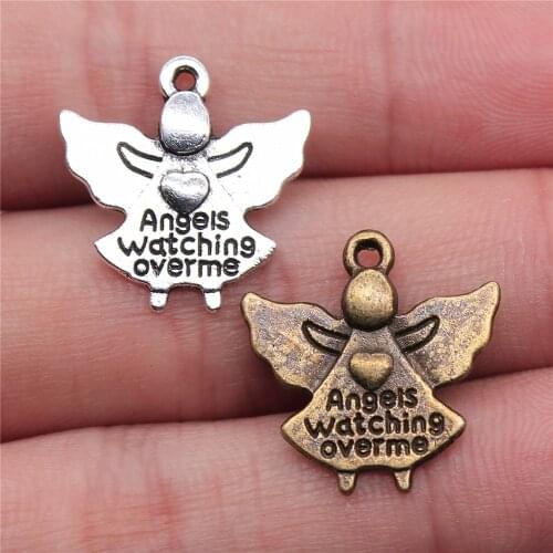 WYSIWYG 10pcs 20x19mm Guardian Angel Pendants Angel Pendants For Jewelry Making Guardian Angel Charm
