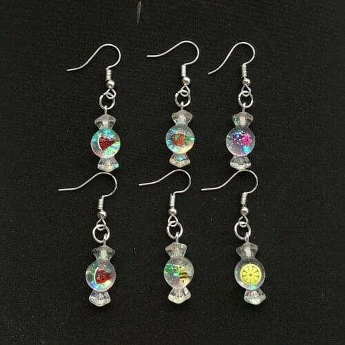 1Pair Cute Fruit Candy Resin Flatback FlowerSweet Drop Earrings For Women Girls Elegant Adorable Funny fashion jewelry Earrings