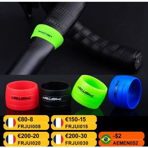 1 Pair RISK Road Bike Handlebar Tape Plugs Anti-Slip Silicone Bicycle Handle End Bar Fixed Ring Protection Sleeve
