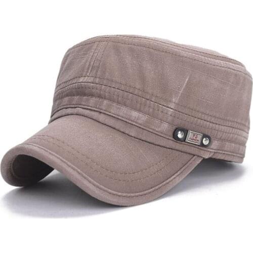 1Pc Mens Army Cap Military Adjustable Flat Sunscreen Cap Baseball Cap Men Solid Color Classical Style Sun Hat Casual Hat