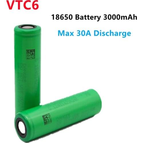 2019/ 100% original VTC6 18650 V 3000 mAh Li ion 3,7 batera para SONY us18650 vtc6 3000 mAh batera USO juguetes herramient