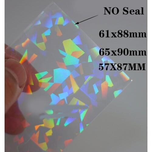 100pcs/lot Broken Gemstone Broken Glass Laser Flashing Card Film Card Film 61x88mm/65x90mm MTG TCG YGO VG Unseal Card Sleeves