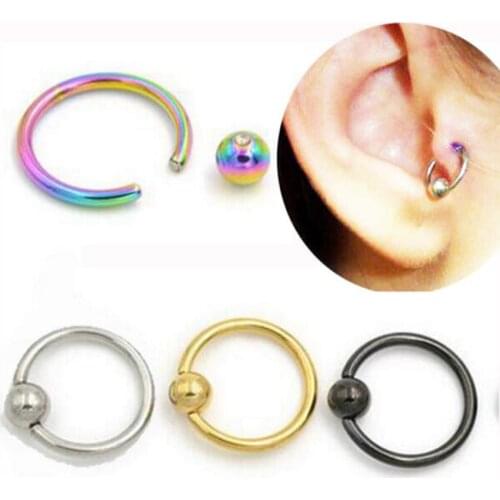 2Piece Free shipping Nose Rings Circular Barbells Closure Nose Ring Lip Eyebrow Body Piercing Jewelry CBR Tragus Helix Earring
