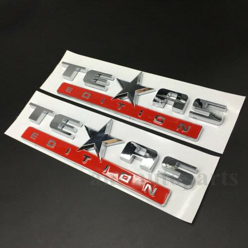 2pcs Texas Edition Star Flag Car Auto Body Side Emblem Badges Decal Sticker ABS