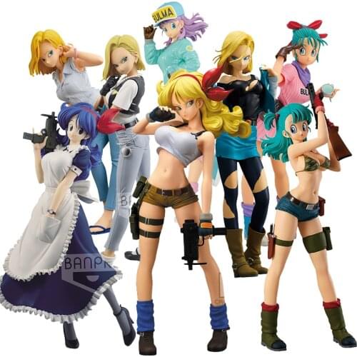 BANDAI Banpresto DRAGON BALL Launch Bulma Android 18 Anime Figure Toys BP17316