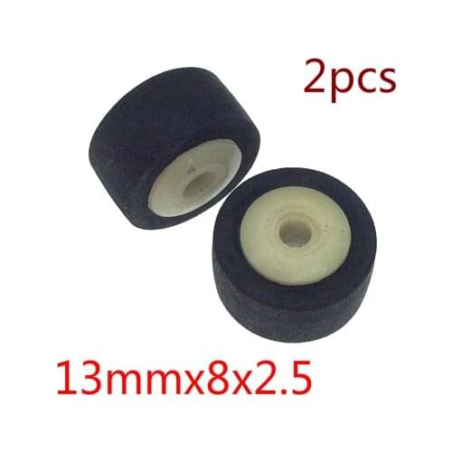 2pcs 13mmx8x2.5 car retractor press belt pulley deck audio pressure recorder cassette deck pinch roller tape Card Seat Stereo