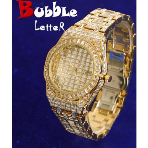 Bubble letter Mens Waterproof Watch