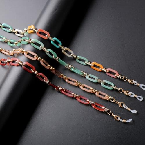 Eyeglass Mask Chains Acrylic Button Chain Sunglasses Glasses Cord Holder Reading Eyewear Lanyard Necklace Strap Rope Necklace