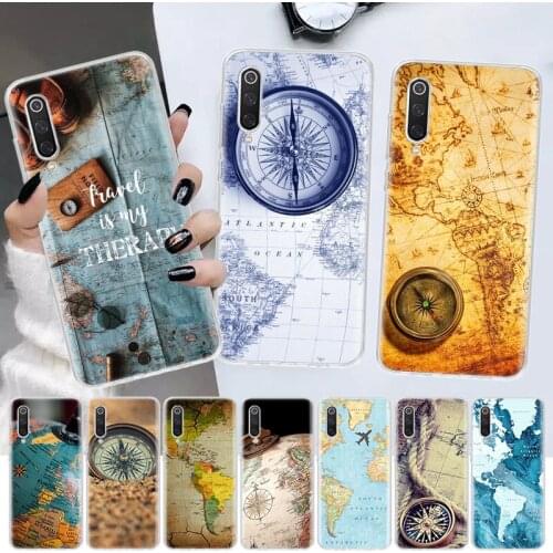 Travel in the world map Plane plans Soft Cover Phone Case For Xiaomi Note 10 Mi 11 9 8 CC9 9T 10T A1 A2 A3 F1 F2 X3 NFC Pro Lite