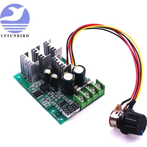 CFsunbird Digital display PWM DC motor speed controller display 0~100% adjustable drive module 6V12V24V36V48V60V Max30A