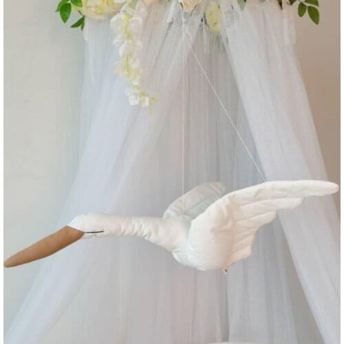 Nordic Style Baby Cartoon Stuffed Animal Plush Toy Wall Hanging Swan Bed Hanger Kids Gift Nursery Children Room Decor Photo Prop