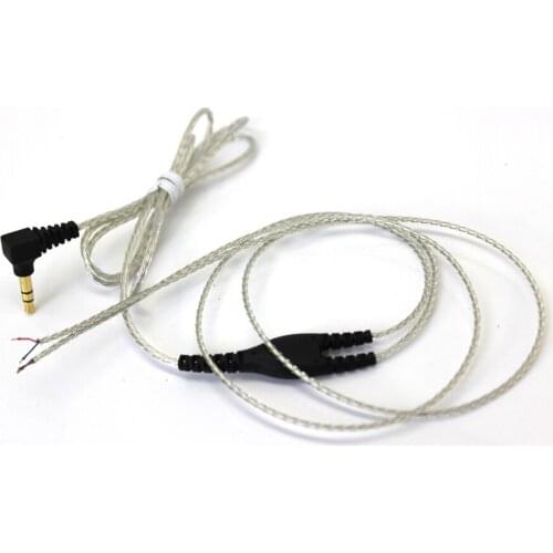 Diy earphone wire with mic fever silver-plated with shielding wire