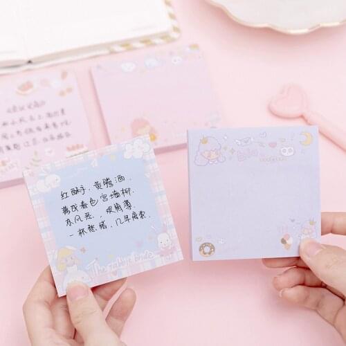 Ellen Brook 1 PCS Cute Kawaii Cartoon Girls Sticky Notes Memo Pad Book Marker Stationery Office School Supply Planner Sticker